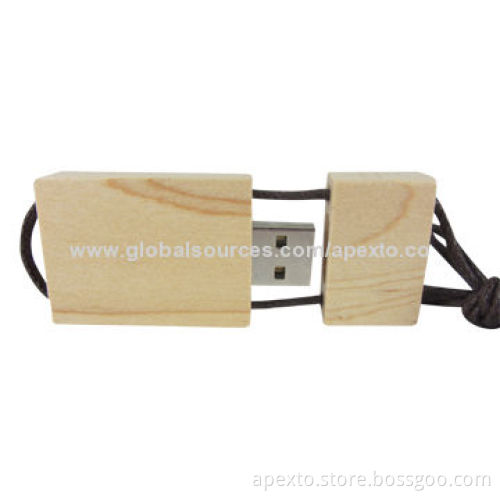Wooden USB Sticks with 16GB/32GB Storage Capacity, Support Password Protection and Customized Logo